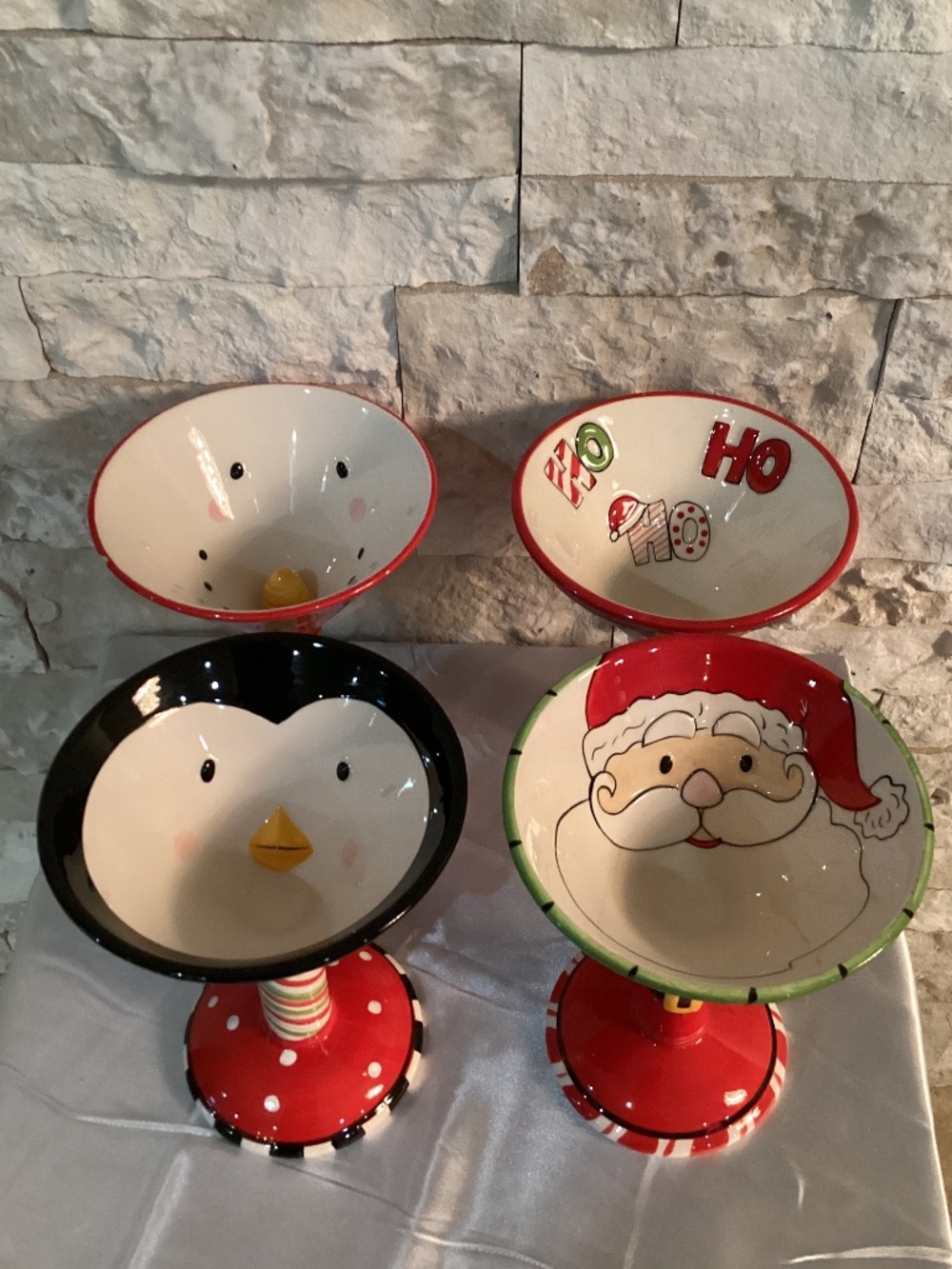 SCM Designs Ceramic Christmas Martini Glasses Set of 4 or Treat Bowls